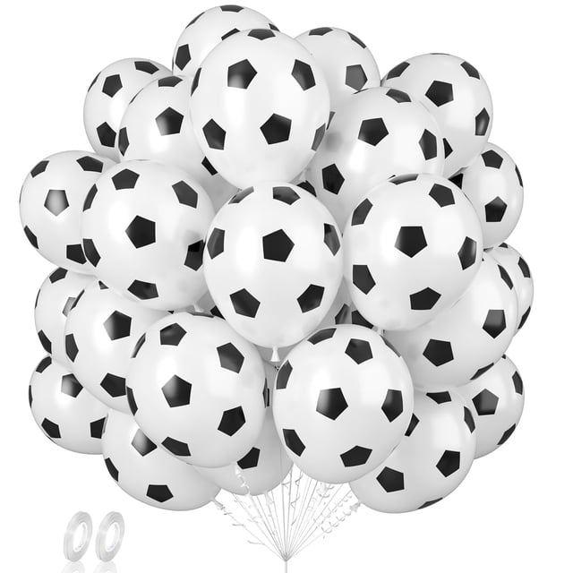 Biapian Set de 60 globos de látex de fútbol de 30 cm