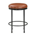 thumbnail image 5 of Counter Stool With - Metal Frame, Footrest, No Assembly Required Faux Leather Backless Base, Comfortable Padding, Needed, 5 of 5