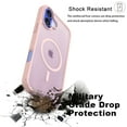thumbnail image 3 of Magnetic for iPhone 16 Plus Case with Tempered Glass Screen Protector, Compatible with MagSafe Military Grade Drop Protection Shockproof Phone Case Rugged Cover for iPhone 16 Plus - Pink, 3 of 9