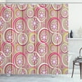 thumbnail image 1 of Ambesonne Floral Shower Curtain, Modern Retro Mix Sketch, 69"Wx84"L, Tan Purple Hot Pink, 1 of 3
