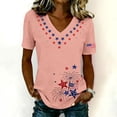 thumbnail image 2 of MEICHEN Women's Short Sleeve Usa 250th Anniversary Patriotic Graphic Tee Fashion Print V Neck T Shirt Blouse 4th of July Patriotic Top, 2 of 4