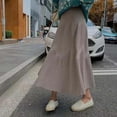 thumbnail image 5 of Mrat Plus Size Skirt Women's Long Knitted Sweater with High Waist and Pleated A-Line Skirt Maxi Skirts S-60 Khaki One Size, 5 of 9