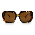 thumbnail image 6 of Womens Star Emblem Bold Luxury Mod Diva Rectangle Sunglasses Tortoise - Brown, 6 of 8