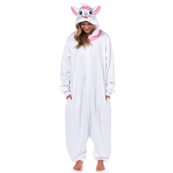 Disney Aristocats Marie Union Suit Adult Kigurumi Hooded One-Piece Pajama Loungewear