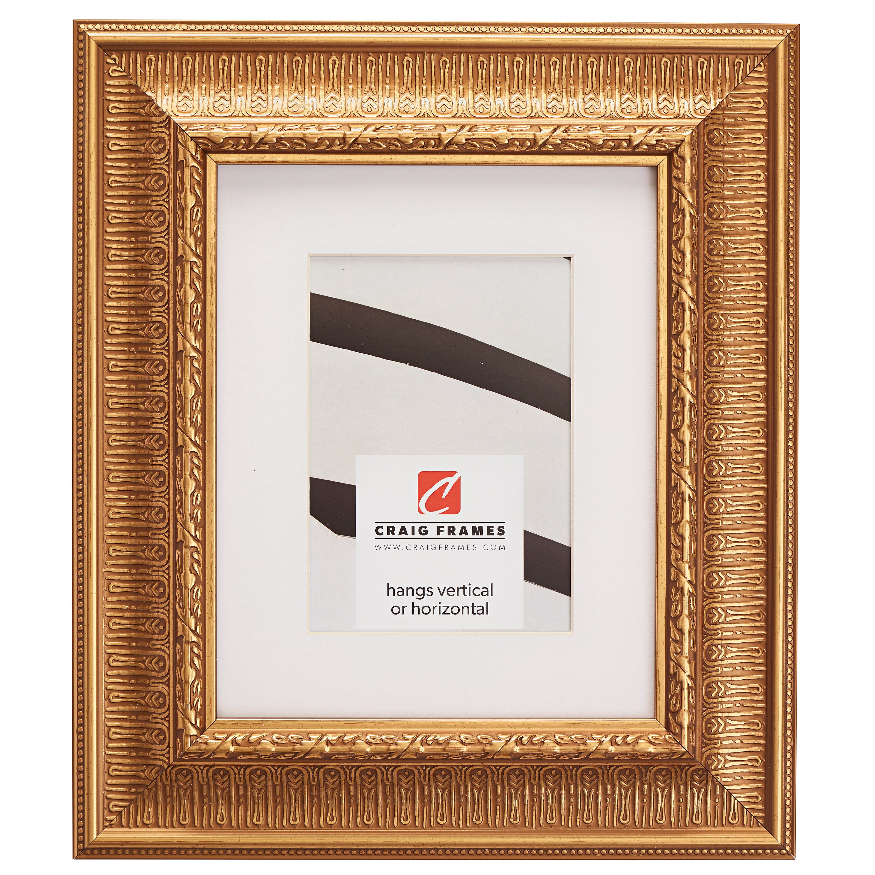 White Mat with Opening for 8x10 Image Craig Frames Upscale 10x12 Black Frame