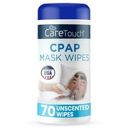 Care Touch - CMW70 CPAP Mask Cleaning Wipes - Unscented | 70 Unscented Cleaning Wipes for CPAP Masks | Made in The USA