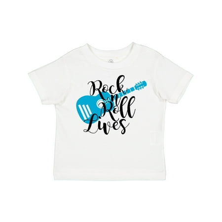 

Inktastic Rock and Roll Lives with Blue Guitar Gift Toddler Boy or Toddler Girl T-Shirt