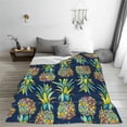 thumbnail image 5 of Pofeuu Colorful Pineapples Print Ultra-Soft Micro Fleece Blanket,for Bed Or Sofa,All Season Throw Blankets Flannel Blanket-80"x60", 5 of 7