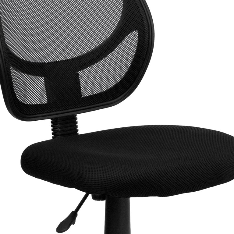 Flash Furniture Low Back Black Mesh Swivel Task Office Chair with Curved  Square Back