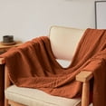 thumbnail image 6 of MY  Cotton Muslin Throw Blanket for Bed, Couch, Knit Woven Gauze Blanket with Tassels, Soft Lightweight Cozy Pre-Washed Breathable Farmhouse Decoration for All-Season (Rust Orange), 6 of 9