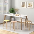 thumbnail image 2 of Songqin Stackable Bentwood Stools Set of 4, 18-Inch Height Backless Counter Chairs with Round Top, Anti-Slip Felt Pad, Portable School Stool for Dining Room, Kitchen, Classroom, Assorted Color, 2 of 18