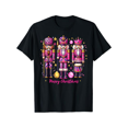 thumbnail image 2 of Leopard Nutcracker Pink Christmas 2024 Xmas Pajamas Matching Men Women T-Shirt, Suitable for Christmas activities, 100% Cotton, S - XXXL, Black, 2 of 11
