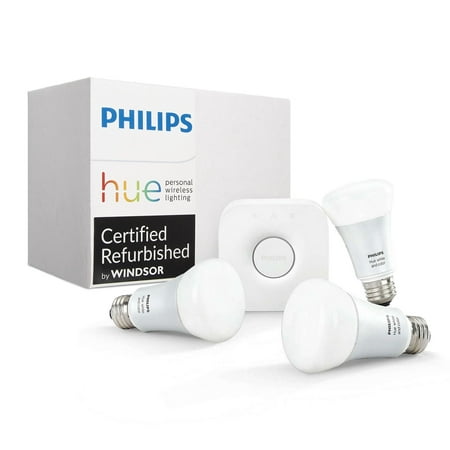 Philips Hue White/Color 3-Bulb A19 Gen 3 Starter Kit Certified (Certified (Best Gen 3 Starter)