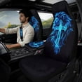 thumbnail image 2 of Xoenoiee Blue Lion Cross Print Car Seat Covers Full Set of 5 for Women Men, Faux Leather Auto Seat Cover Protector with Seat Belt Covers and Center Console Cover, 2 of 7