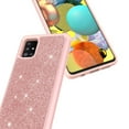 thumbnail image 3 of Value Pack + for Samsung Galaxy A51 (NOT FIT SAMSUNG A51 5G) with Tempered Glass Glitter Hard Case Hybrid Cell Phone Case Glitter Shock proof Edge Slim Bumper Scratch Cover (Rose Gold), 3 of 4