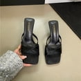 thumbnail image 3 of Bailamos - Zapatillas de tacón para mujer, sexys, elegantes, de tacón alto, informales, para exteriores, con punta abierta, para mujer, sandalias verdes, 3 of 5