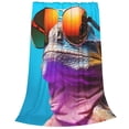 thumbnail image 2 of Vsdgher Lizard With Sunglasses Colorful Ultra-Soft Micro flannel Blanket Throw Blankets for Couch Sofa, Bed (4 sizes)-50"x40", 2 of 7