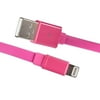 Blackweb Sync & Charge Flat Cable with Lightning Connector 4', Pink