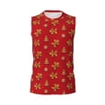 thumbnail image 6 of Lsque Gingerbread Man Print Men's Cotton Blend Sleeveless Muscle Shirts (S-3XL)- Moisture Wicking, Odor Protection, UPF 30+,XX-Large, 6 of 8