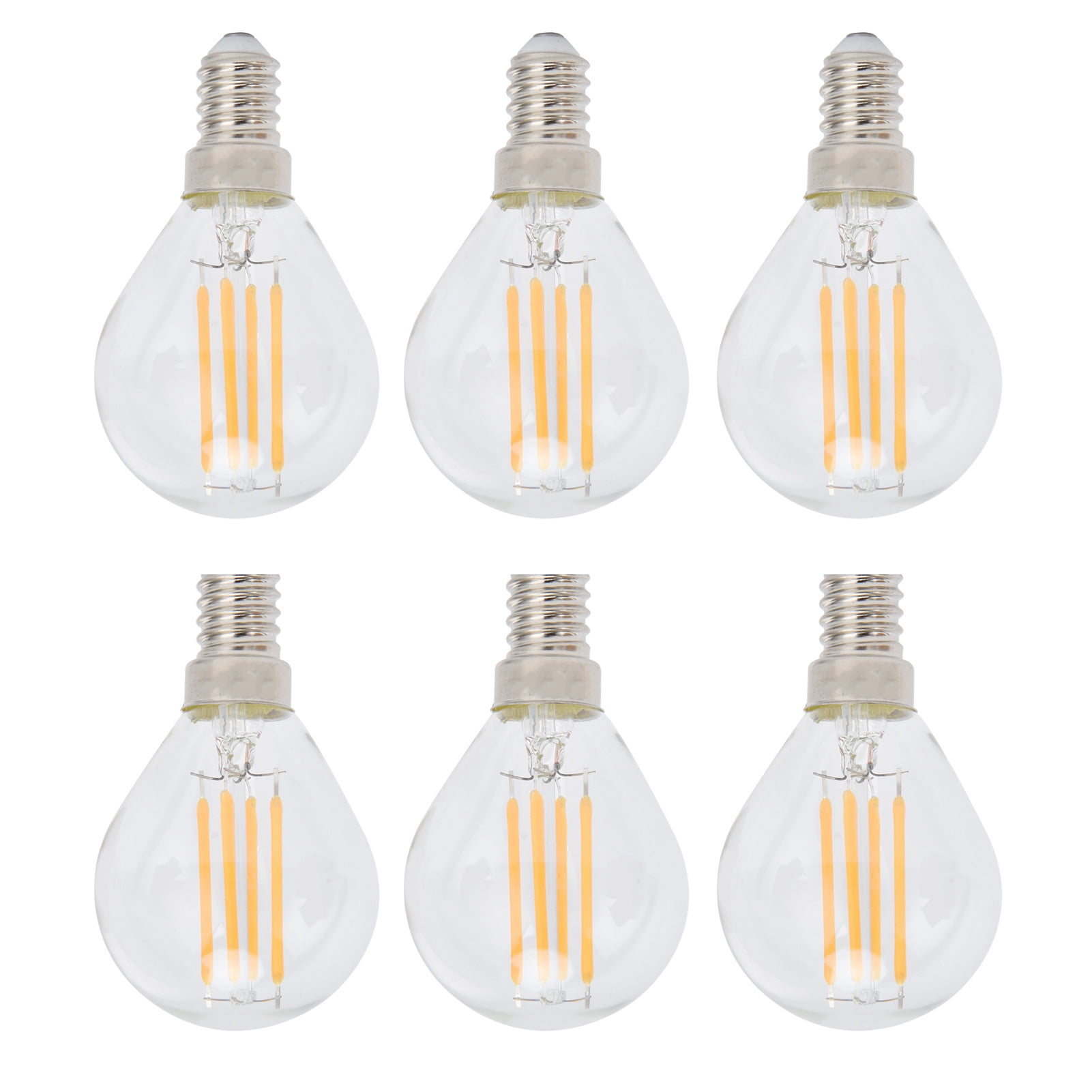 LHCER E12 Bulb,6PCS E12 LED Globe Bulbs 4W G45 Vintage Filament Lamp Clear Glass Bulb Warm Light Home Decor 110V,LED Bulb