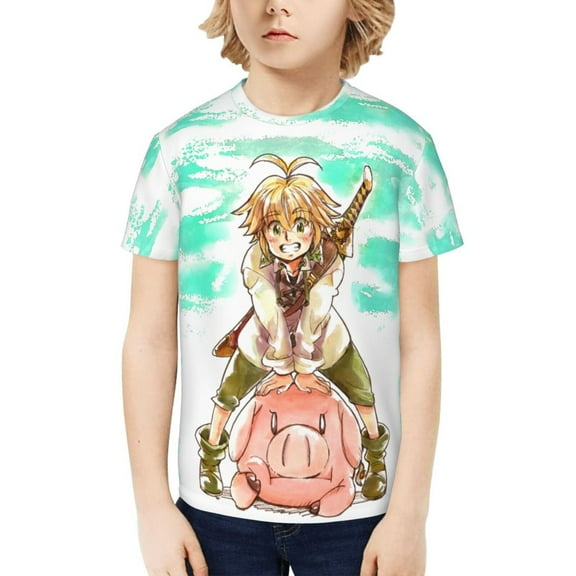 Nanatsu No Taizai The Seven Deadly Sins Kids T-Shirt 3d Printed Graphic T-Shirts Boys And Girls Short Sleeve Shirts For Youth Kids X-Small