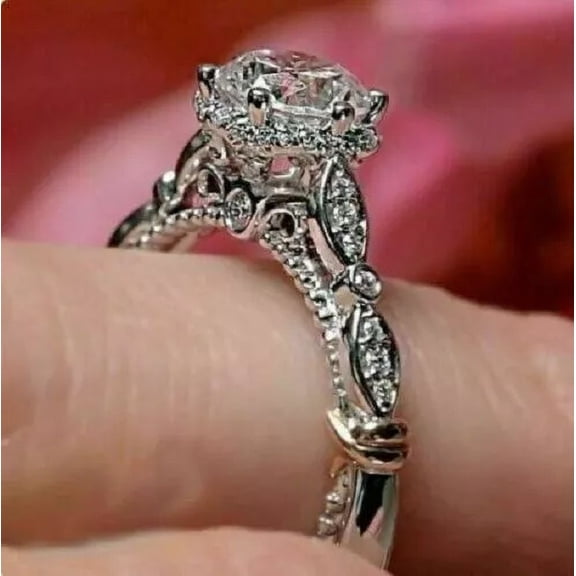 Moissanited White Round 2.50 Ct Cut Engagement Ring 14K White Gold Plated