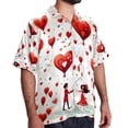 thumbnail image 2 of Valentine's Day Love Men's Short Sleeve Beach Shirts Button Down Poplin Casual Printed Summer Unisex, 2 of 6