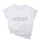 thumbnail image 1 of Tops de Cuello Alto para las Mujeres Amante Impreso Camiseta Cuello Redondo Manga Corta, Poliéster Spandex, 1 of 7