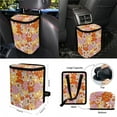 thumbnail image 4 of Yuyamidu Hippie Floral Car Seat Cover for Women Fashion Car Steering Wheel Cover Seat Belt Strap Pad Trash Bag Air Vent Organizer Pocket Rearview Mirror Cover Cup Holder Key Chain 15 PCS, 4 of 7
