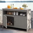 thumbnail image 3 of DWVO Patio Outdoor Bar Table,Wooden Sideboard Counter Table with 2 Doors and Shelves - Storage Cabinet Deck Box - Gray, 3 of 12