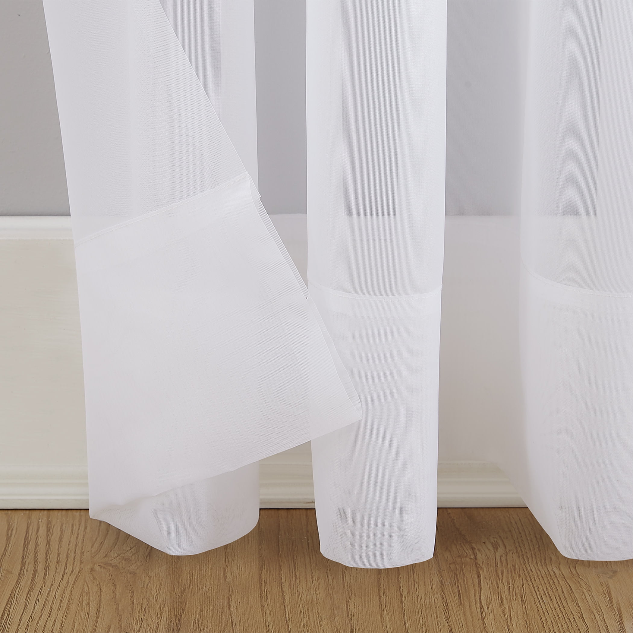 Mainstays Marjorie 1-Piece Sheer Voile Rod Pocket Curtain Panel, 59"x63", White