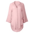 thumbnail image 3 of Blusa camisa para mujer Vestido para mujer - Blusas holgadas con botones - Blusa de poliéster de manga larga y cuello en V - Verano, sexy/casual - Tallas M a XXXL, 3 of 4