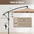 thumbnail image 3 of Simple Deluxe 10 ft Cantilever Outdoor Hanging Patio Umbrella -Tan, 3 of 16