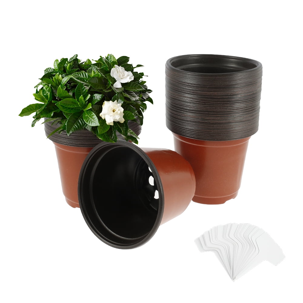 50 X Plastic Plant Flower Pots Nursery Garden Starting Pot Container 