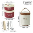 thumbnail image 1 of Bento Lunch Box Set, Portable Keep Warm Lunch Container With Insulated Bag, 18/8 Stainless Steel Thermal Food Container Red 1000ml, 1 of 6