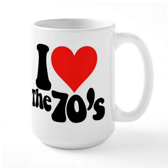 CafePress - I Heart The 70S Large Mug - 15 oz Ceramic Large White Novelty Mug