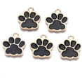 thumbnail image 1 of 10 dijes con forma de huella de pata de perro para bisutería, ideales para crear collares, pulseras y pendientes. Color negro. Medidas: 17,5 x 16 x 1,5 mm. Orificio: 2 mm., 1 of 3