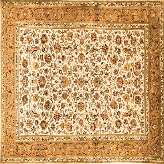 Ahgly Company Indoor Square Persian Orange Traditional Area Rugs, 5' Square