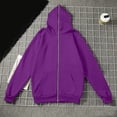 thumbnail image 2 of Dagugfen Sweatshirts for Men with Hooded Long Sleeve Full Zip up Cinch Cuff Loose Fitted Sports Casual Sweatshirts with Pockets(XS,Purple), 2 of 5