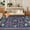 Blue, variant on GlowSol 10x13 Black Tropical Polyester, Ultra Thin Washable Non Slip Low Profile Area Rug for Living Room Bedroom Office