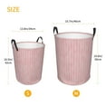 thumbnail image 5 of Balery Pink Stripes Round Laundry Basket with Handles Waterproof Freestanding Laundry Hamper for Clothes Toys in the Dorm and Family-Medium, 5 of 8