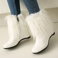 thumbnail image 4 of White Womens Short Boots With Side Zipper And Flat Sole For Winter Comfort And Style, 4 of 6