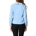 thumbnail image 3 of INSPIRAR CHIC Blusa de Manga Larga con Cuello Peter Pan y Botones Decorativos en la Espalda XL Azul Claro, 3 of 8