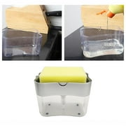 Soap Dispenser for Kitchen with Sponge Holder - Dish Soap Dispenser Top Sink Dispenser - Instant Refill - Durable & Rustproof