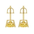 thumbnail image 4 of 14K Solid Gold Screw Back Stud Earrings for Women | 2 cttw Princess Cut Simulated Yellow Diamond | Yellow Gold, 4 of 5