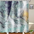 thumbnail image 5 of Cortina de ducha con estampado de mármol, pincel de estilo retro colorido en textura de mármol, arte de acuarela, tela de tela para decoración de baño con ganchos, 71 pulgadas de ancho x 71 pulgadas, 5 of 5
