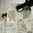 thumbnail image 3 of Ambesonne Owl Grommet Curtain, Sketch Cat Looking Birds, 50" x 84", Brown Reseda Green, 3 of 6