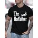 thumbnail image 1 of Polyester Slight Stretch Crew Neck Fishing Theme Casual T-Shirt with Rodfather Print for Men - Summer Wear, 1 of 5
