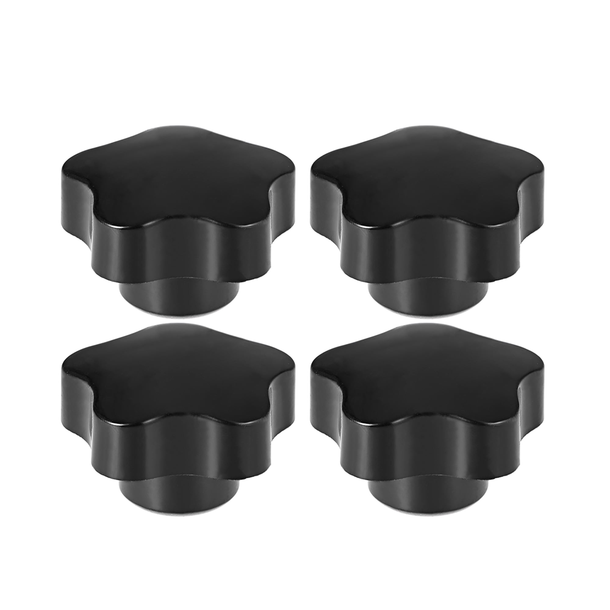 Uxcell M10 Female Thread 48mm Head Brass Insert Star Knobs Black 4 Pack