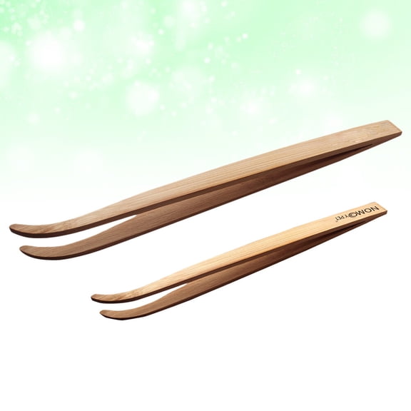 NICEXMAS 2Pcs Pet Bamboo Tweezer Set Khaki for Safe Snake Feeding Comfortable Flexible Use